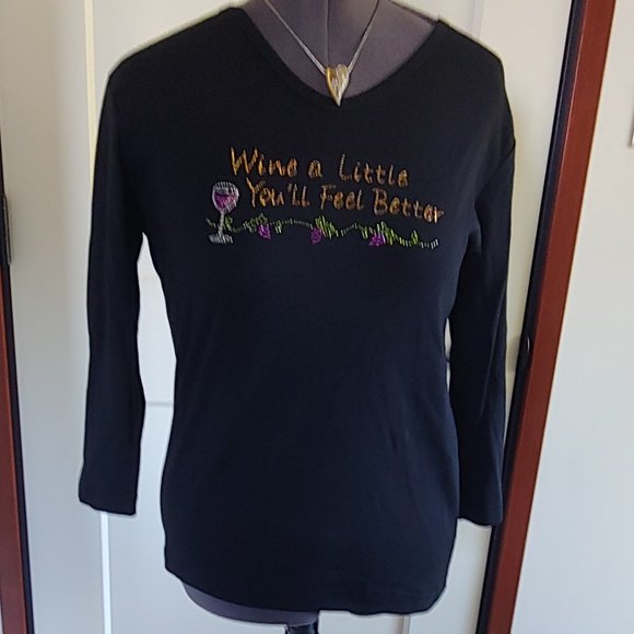 Cactus Bay Size L "Wine a Little You'll feel‎ Better" - Picture 1 of 6